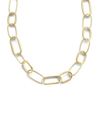 Collier Oval Office van zilver goud verguld Lengte: 40-45 cm